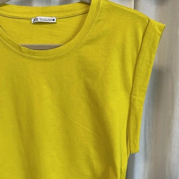 Cotton Sleeveless Top Side Ruching, Size L - Picture 5 of 8